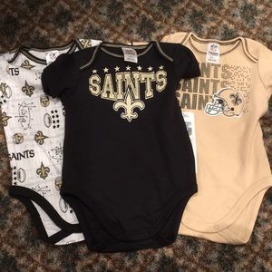 NFL Saints 3-6 month set of 3 onesies